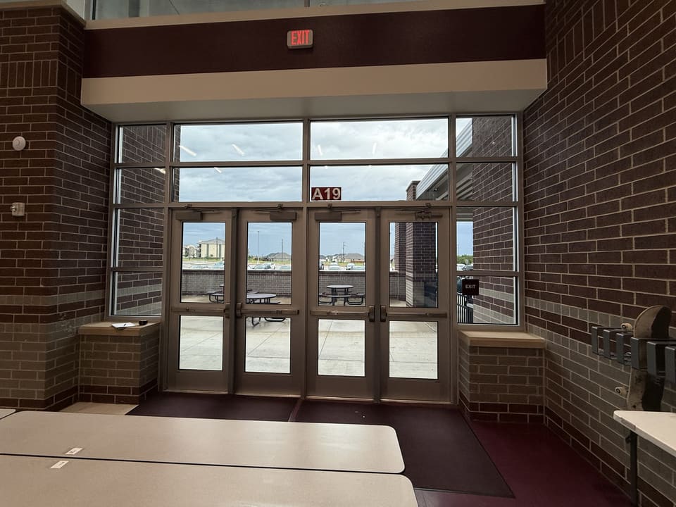 Farmersville Engineering Academy entry — 3M security film on the doors and sidelites, installed by Epic