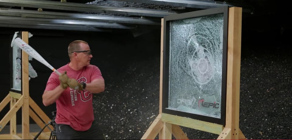Video poster: 3M S2400 Security Window Film — forced entry, impact and blast demonstrated by Epic (1:37)